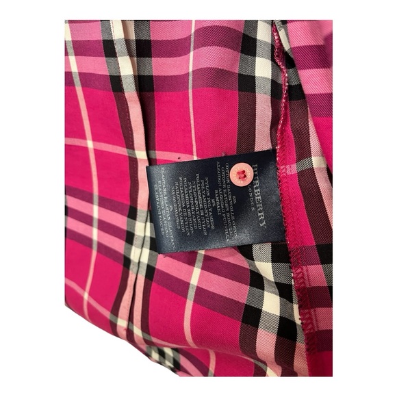 Burberry Women's Pink Plaid Top Size 6 - Picture 6 of 13